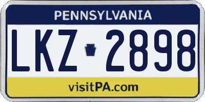 PA license plate LKZ2898