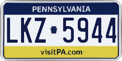 PA license plate LKZ5944