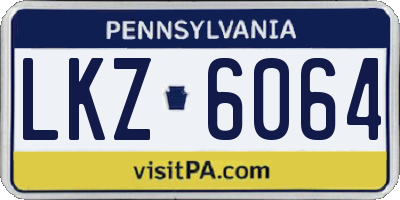 PA license plate LKZ6064