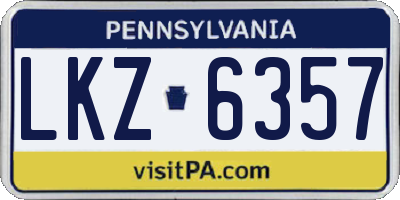 PA license plate LKZ6357