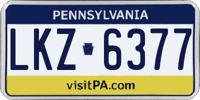 PA license plate LKZ6377