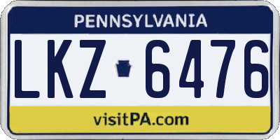 PA license plate LKZ6476