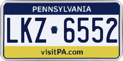 PA license plate LKZ6552