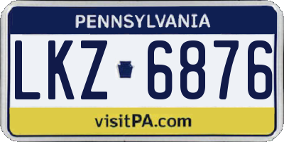 PA license plate LKZ6876