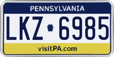 PA license plate LKZ6985