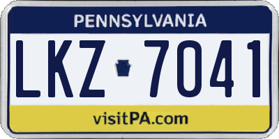 PA license plate LKZ7041