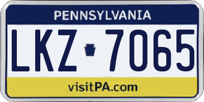 PA license plate LKZ7065
