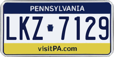 PA license plate LKZ7129