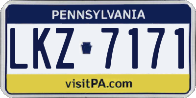 PA license plate LKZ7171