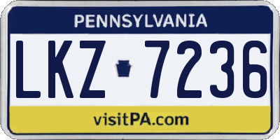 PA license plate LKZ7236