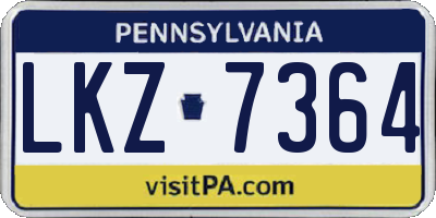 PA license plate LKZ7364