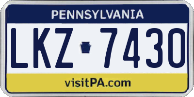PA license plate LKZ7430