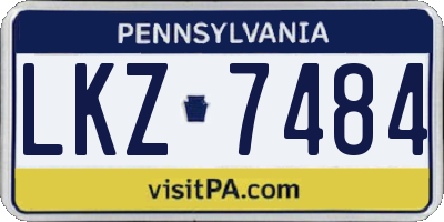 PA license plate LKZ7484