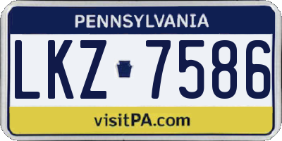PA license plate LKZ7586