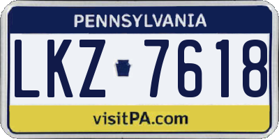 PA license plate LKZ7618