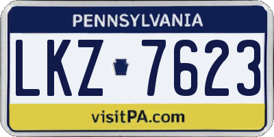 PA license plate LKZ7623