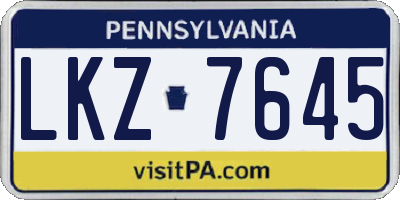 PA license plate LKZ7645