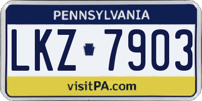 PA license plate LKZ7903