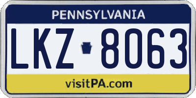 PA license plate LKZ8063