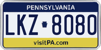 PA license plate LKZ8080