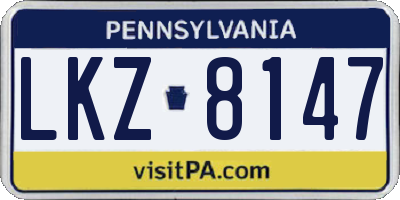 PA license plate LKZ8147
