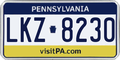 PA license plate LKZ8230