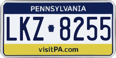 PA license plate LKZ8255