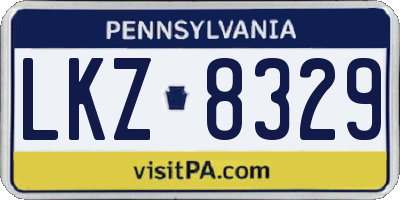 PA license plate LKZ8329