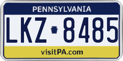 PA license plate LKZ8485