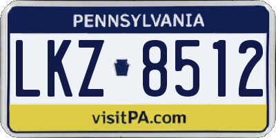 PA license plate LKZ8512