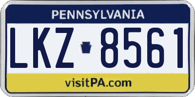 PA license plate LKZ8561