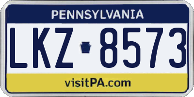 PA license plate LKZ8573
