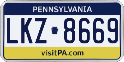 PA license plate LKZ8669