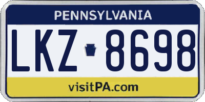 PA license plate LKZ8698