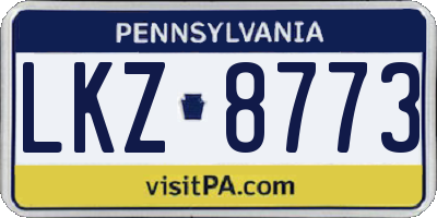 PA license plate LKZ8773