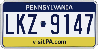 PA license plate LKZ9147