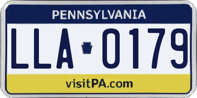 PA license plate LLA0179