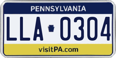 PA license plate LLA0304