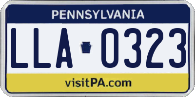 PA license plate LLA0323