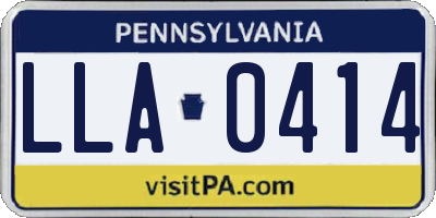 PA license plate LLA0414
