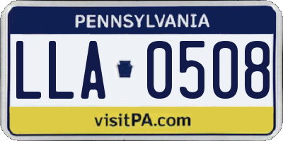 PA license plate LLA0508