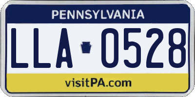PA license plate LLA0528