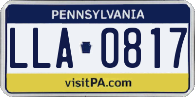 PA license plate LLA0817