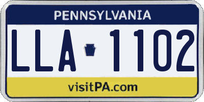 PA license plate LLA1102