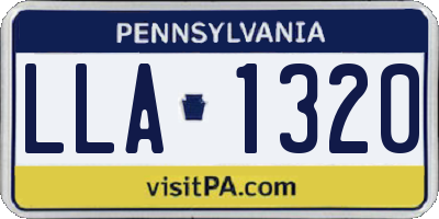 PA license plate LLA1320