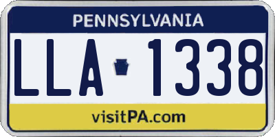 PA license plate LLA1338