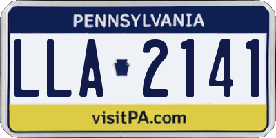 PA license plate LLA2141