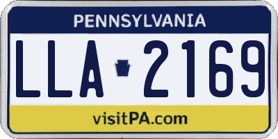 PA license plate LLA2169