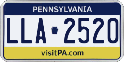 PA license plate LLA2520