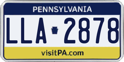 PA license plate LLA2878